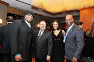 President's Reception honoring Dr. Juan Andrade, left to right:  My husband Terreon Gully; Luis Caban, USHLI Board Member; Me; Cid Wilson, "Mr. Afro-Latino of America" 