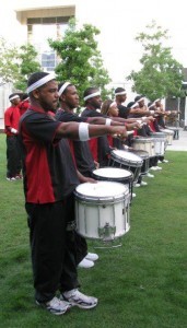 Doing what he loved--playing in the CAU Marching Band!